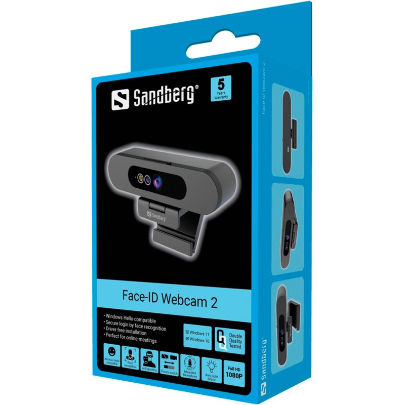 Веб-камера Sandberg Face-ID 2 HD 1080p Windows Hello USB-C/USB2.0 Black (134-40)