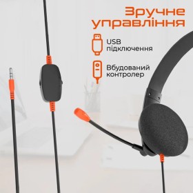 Наушники Meetion HP002U Black/Orange (MT-HP002U-A)
