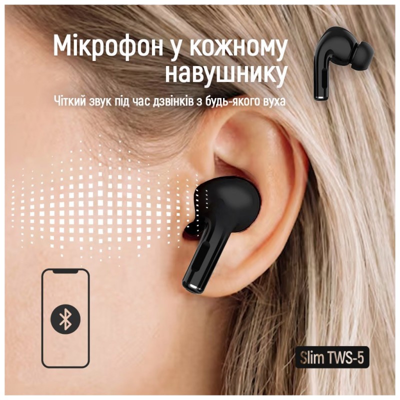 Навушники ColorWay Slim TWS-5 Earbuds Black (CW-TWS5BK)