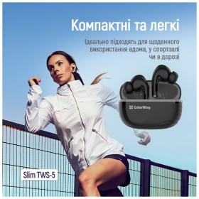 Наушники ColorWay Slim TWS-5 Earbuds Black (CW-TWS5BK)