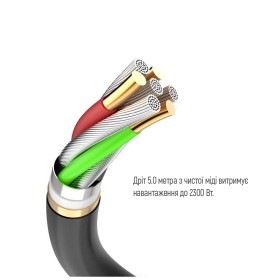 Сетевой фильтр питания ColorWay CW-CHE435PDB, 4 розетки/3USB 5M