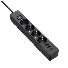 Сетевой фильтр питания ColorWay CW-CHE435PDB, 4 розетки/3USB 5M (CW-CHE435PDB)