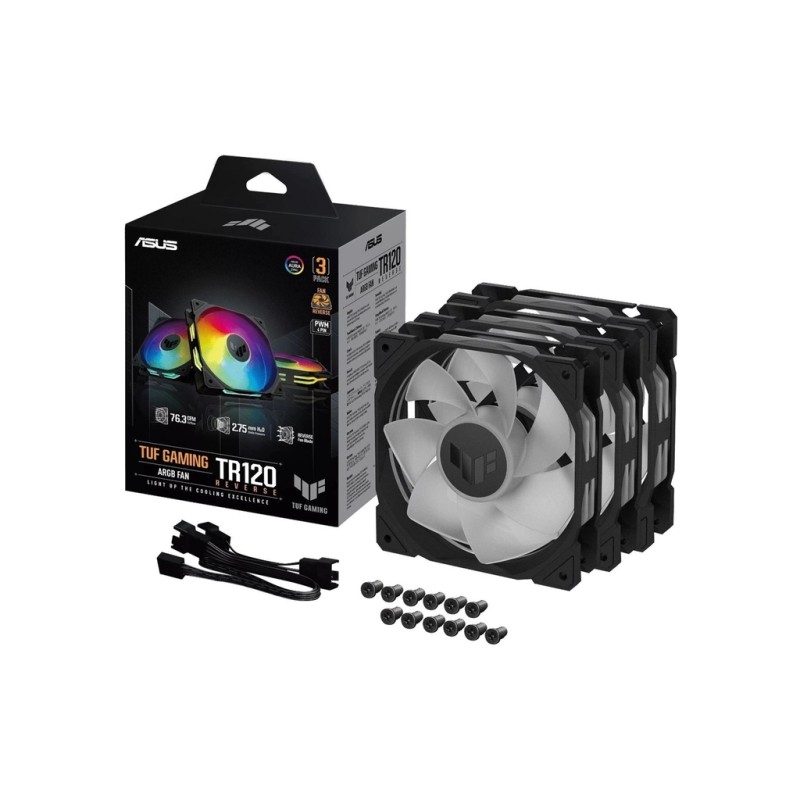Кулер до корпусу ASUS TUF Gaming TR120 ARGB Reverse Triple Pack Black (90DA00D0-B09020)