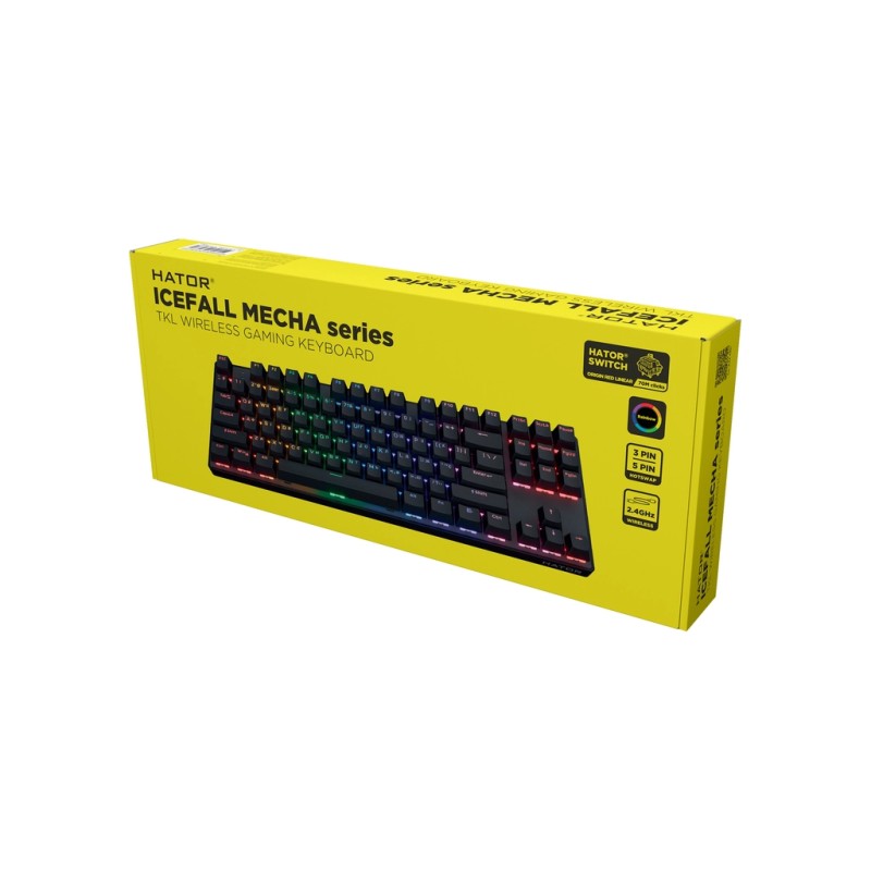 Клавиатура Hator Icefall Mecha TKL Rainbow Wireless/USB Black (HTK287UA)