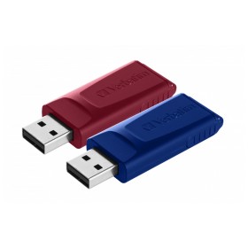 USB флеш накопитель Verbatim 2x32GB Store'n'Go Slider Red/Blue USB 2.0