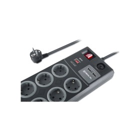 Мережевий фільтр живлення REAL-EL RS-8F USB CHARGE 3m, black (EL122300004)