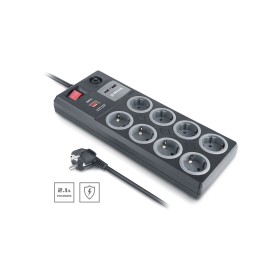 Мережевий фільтр живлення REAL-EL RS-8F USB CHARGE 3m, black (EL122300004)