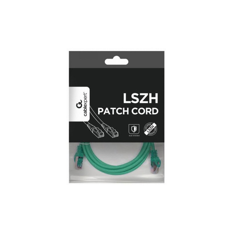 Патч-корд 3м S/FTP Cat 6A CU LSZH green Cablexpert (PP6A-LSZHCU-G-3M)
