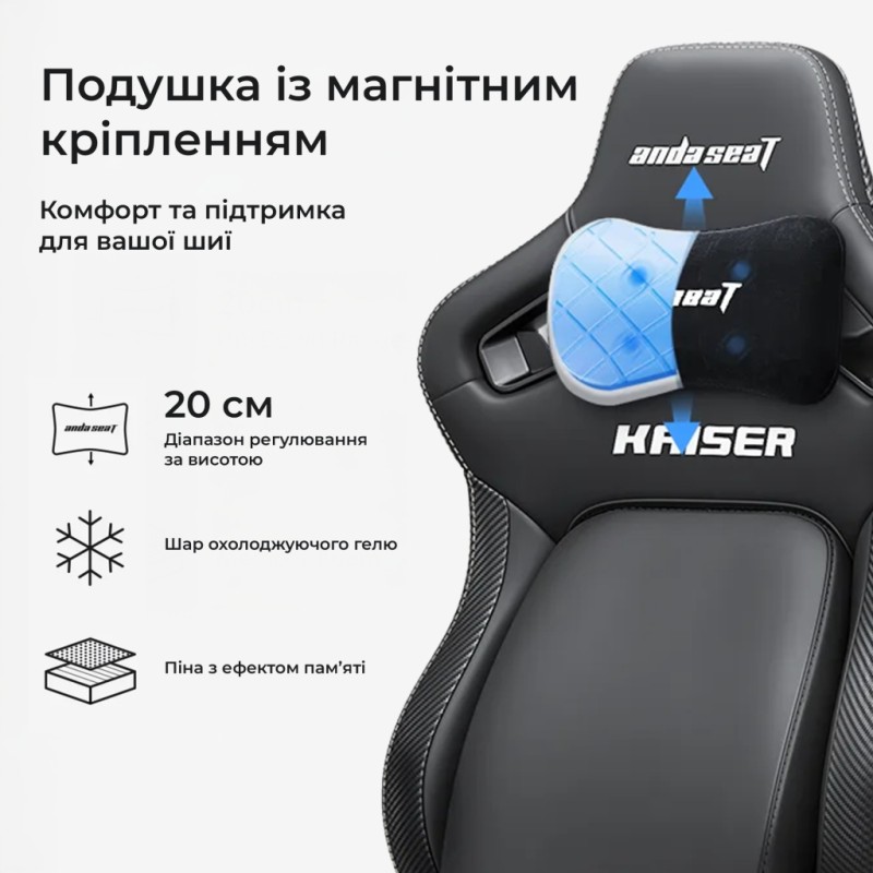 Кресло игровое Anda Seat Kaiser 4 V2 Fabric Size XL Dark Gray (AD12YDDC-XLL-20-GB-CF-03)