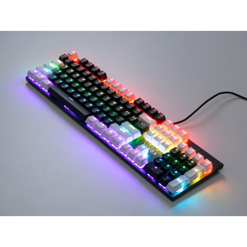 Клавиатура Vinga KBGM-095 LED Brown Switch USB White/Black (KBGM-095BR White/Black)