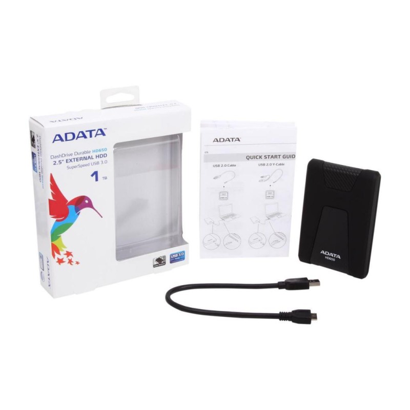 Зовнішній жорсткий диск 2.5" 1TB ADATA (AHD650-1TU31-CBK)