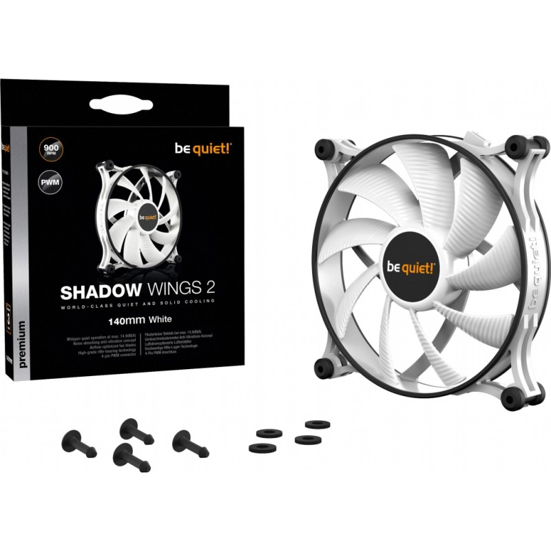 Кулер для корпуса Be quiet! SHADOW WINGS 2 PWM White (BL091)