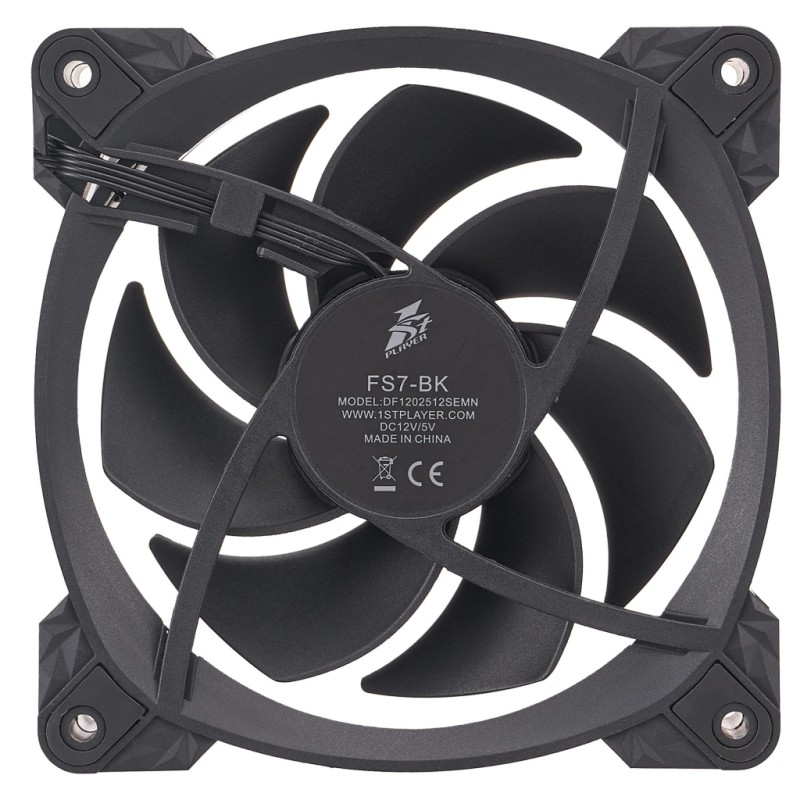 Кулер для корпуса 1stPlayer FS7 Black (FS7-BK-1IN1)