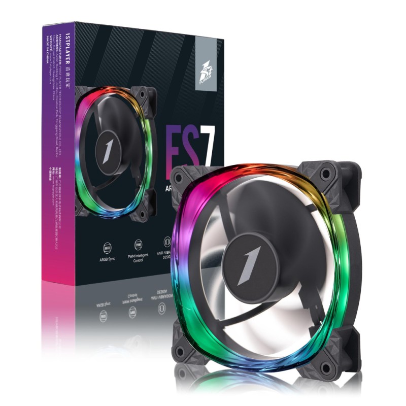 Кулер для корпуса 1stPlayer FS7 Black (FS7-BK-1IN1)