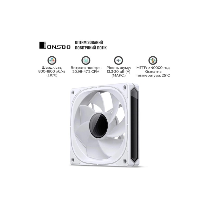 Кулер для корпуса JONSBO FR-505WR Reverse ARGB White