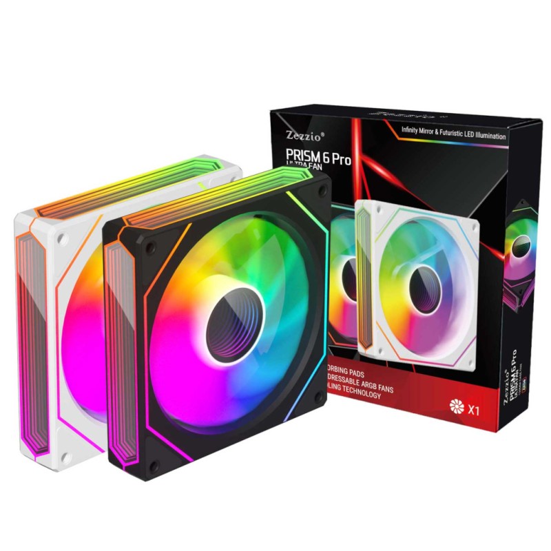 Кулер для корпуса Zezzio PRISM 6 Pro ARGB Black Reverse