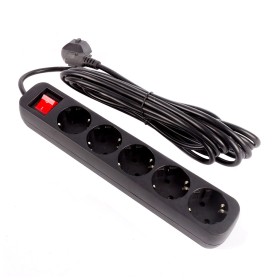 Сетевой фильтр питания ColorWay CW-PSEA55BK, 5 розеток/ 5M black