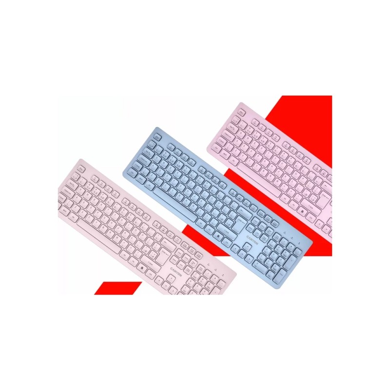 Клавиатура Canyon HKB-W01 Silent Wireless UA Pink (CNS-HKBW01P)