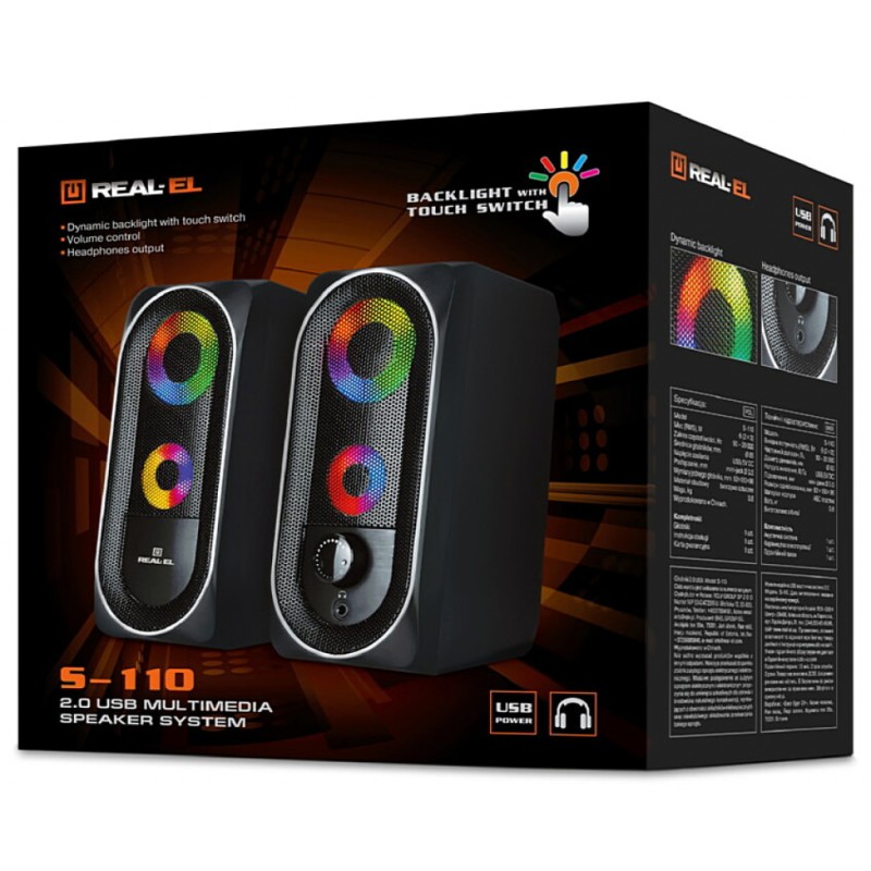 Акустическая система REAL-EL S-110 USB Black (EL121100009)