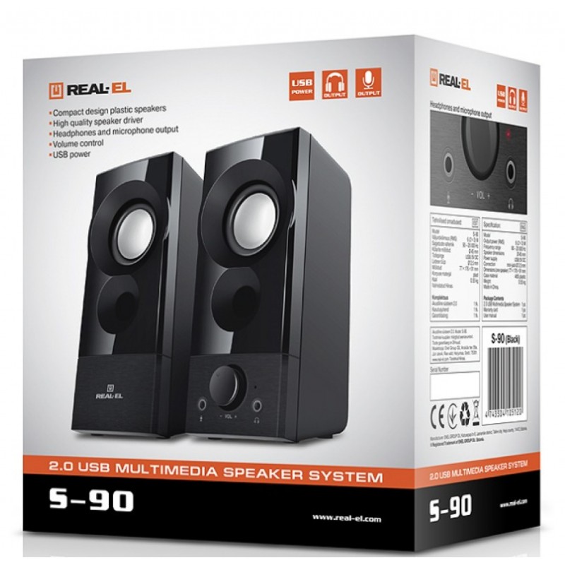Акустическая система REAL-EL S-90 Black (EL121100011)