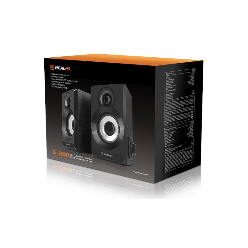 Акустическая система REAL-EL S-200 USB Black (EL121200008)