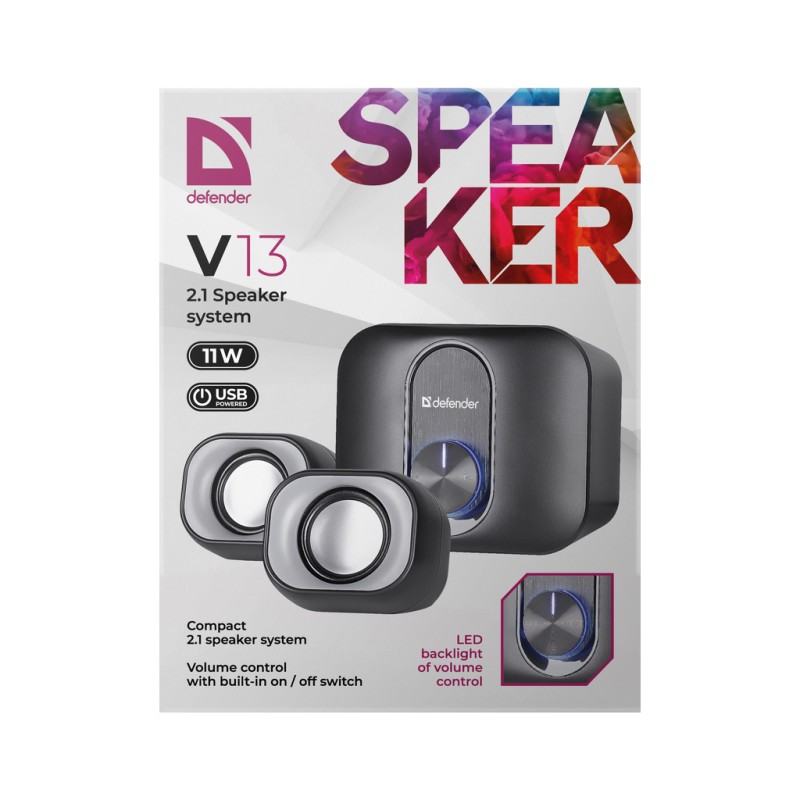 Акустическая система Defender V13 USB Black/Grey (65213)