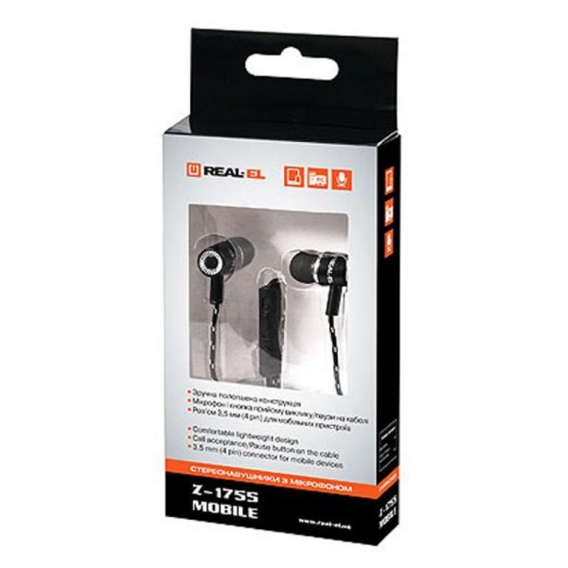 Навушники REAL-EL Z-1755 Black/Wwhite (EL124100020)