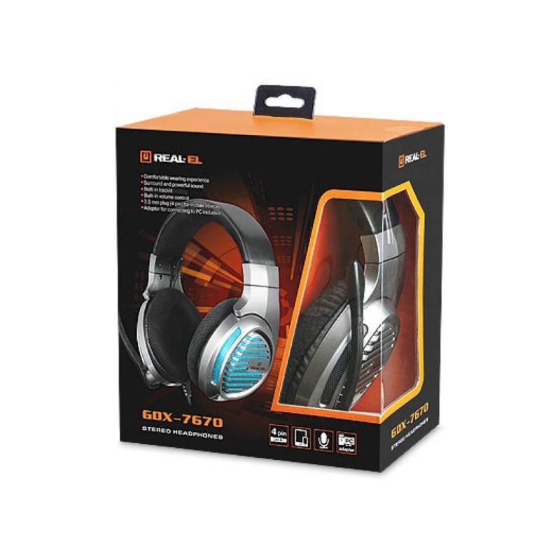 Наушники REAL-EL GDX-7670 Gun Metal (EL124100040)