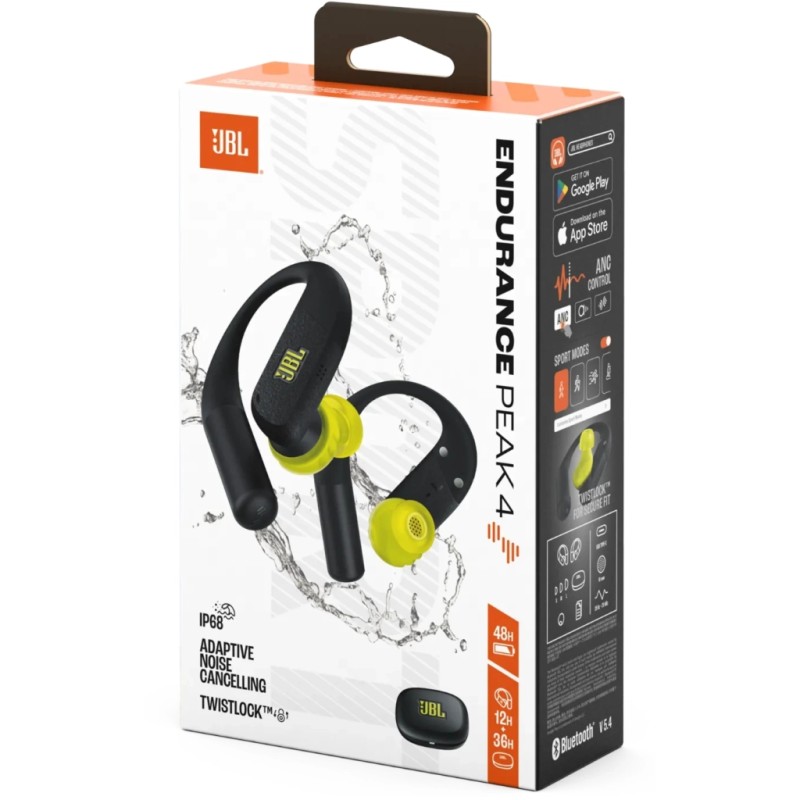 Наушники JBL Endurance Peak 4 Black/Lime (JBLENDUPEAK4BLKL)