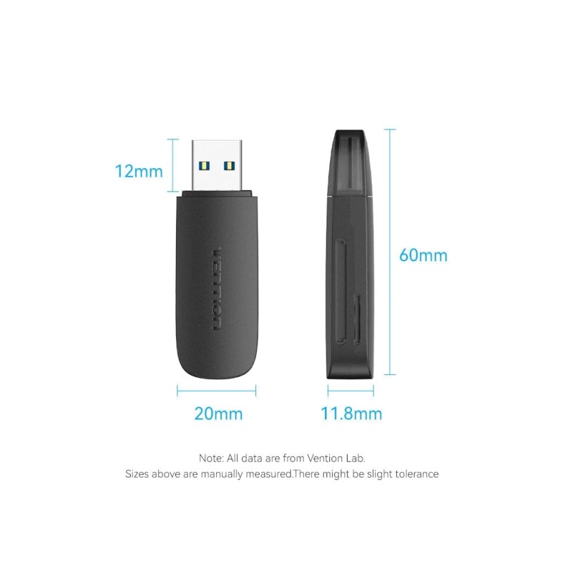 Считыватель флеш-карт Vention USB 3.0 to SD+TF Black Dual Drive Letter (CLGB0)