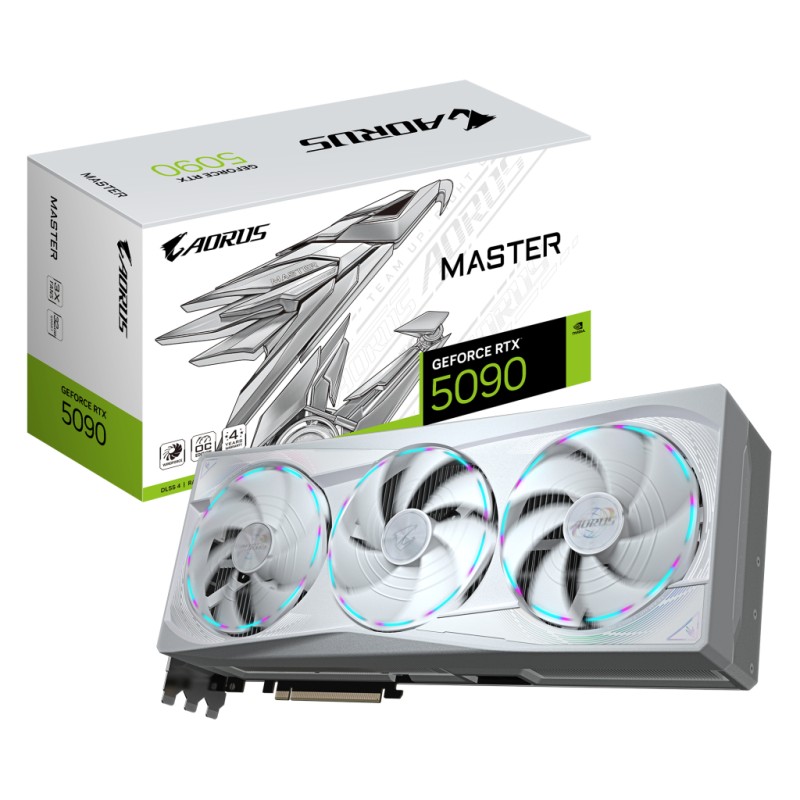 Видеокарта GIGABYTE GeForce RTX5090 32GB AORUS MASTER ICE (GV-N5090AORUSM ICE-32GD)