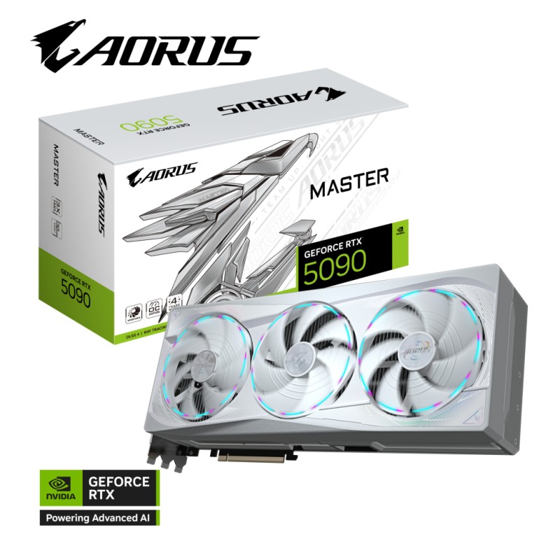 Видеокарта GIGABYTE GeForce RTX5090 32GB AORUS MASTER ICE (GV-N5090AORUSM ICE-32GD)