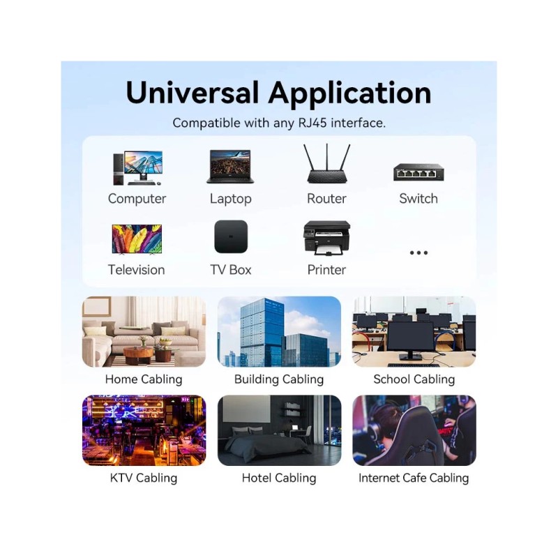 Патч-корд 1м, UTP cat 6 RJ-45 black Vention (IBABF)