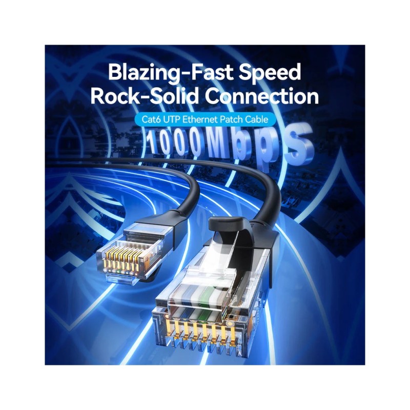 Патч-корд 15м, UTP cat 6 RJ-45 black Vention (IBEBN)