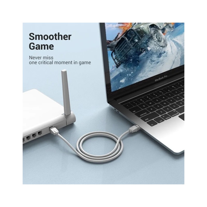 Патч-корд 3м, UTP cat 6 RJ-45 gray Vention (IBEHI)