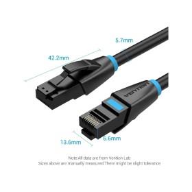 Патч-корд 1м, UTP cat 7 RJ-45 black Vention (IBKBF)