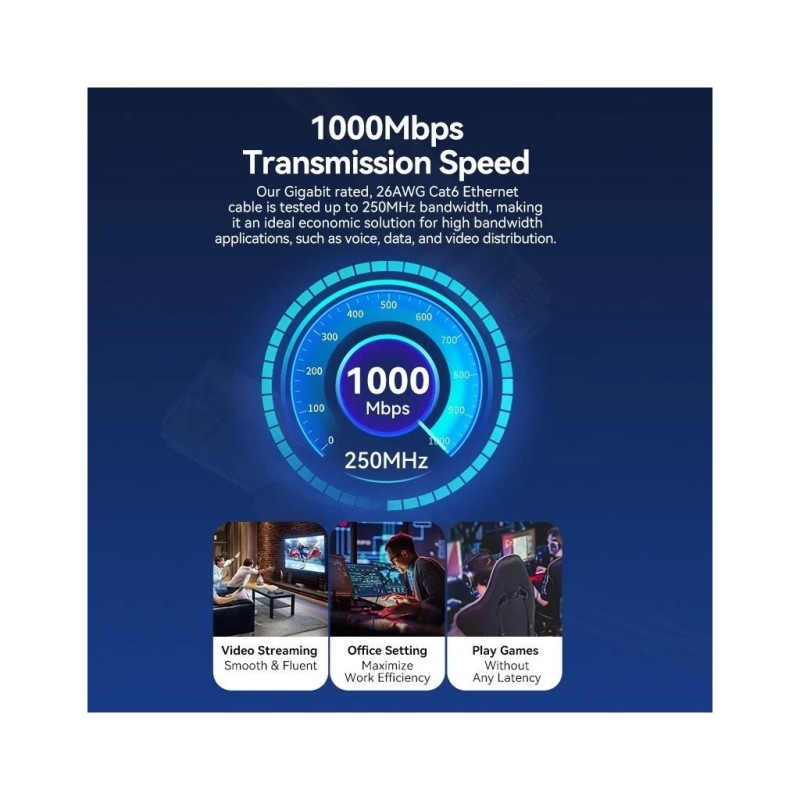 Патч-корд 3м, UTP cat 6 RJ-45 black Vention (IBNBI)