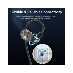 Патч-корд 1.5м, UTP cat 6a RJ-45 90° corner black Vention (IBOBG)