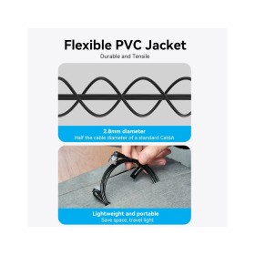 Патч-корд 1.5м, UTP cat 6a RJ-45 90° corner black Vention (IBOBG)