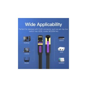 Патч-корд 0.5м, FTP cat 7 RJ-45 black Vention (ICABD)