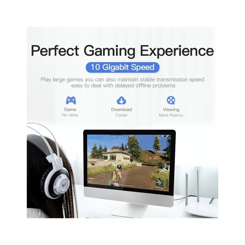 Патч-корд 2м, FTP cat 7 RJ-45 black Vention (ICABH)