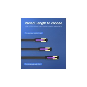 Патч-корд 3м, FTP cat 7 RJ-45 black Vention (ICABI)