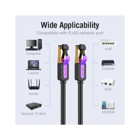Патч-корд 1м, S/FTP cat 7 RJ-45 black Vention (ICDBF)