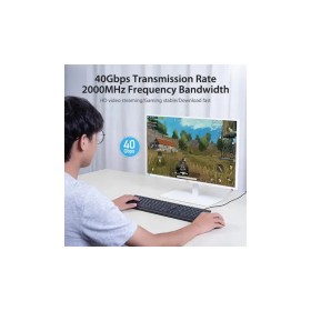 Патч-корд 0.5м, S/FTP cat 8 RJ-45 black Vention (IKABD)