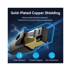 Патч-корд 1м, S/FTP cat 8 RJ-45 black Vention (IKABF)