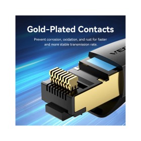 Патч-корд 5м, S/FTP cat 8 RJ-45 black Vention (IKABJ)