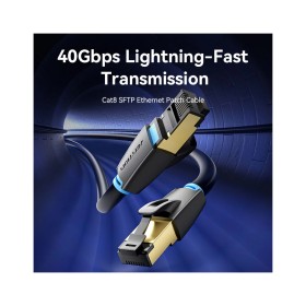 Патч-корд 15м, S/FTP cat 8 RJ-45 black Vention (IKABN)