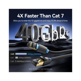 Патч-корд 15м, S/FTP cat 8 RJ-45 black Vention (IKABN)