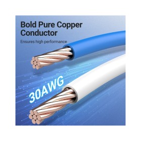 Патч-корд 1м, S/FTP cat 8 RJ-45 COPPER black Vention (IKGBF)