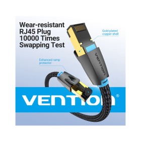 Патч-корд 1м, S/FTP cat 8 RJ-45 COPPER black Vention (IKGBF)